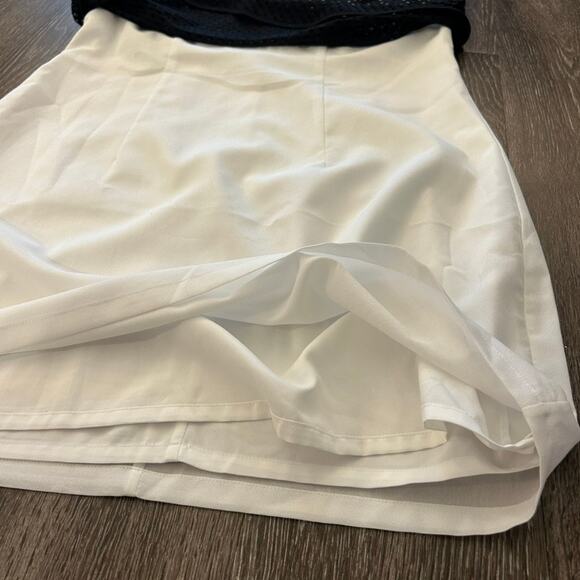 W118 by Walter Baker Black Mesh Overlay Shift Dress Size Small Ivory Lined Mini - Picture 8 of 12